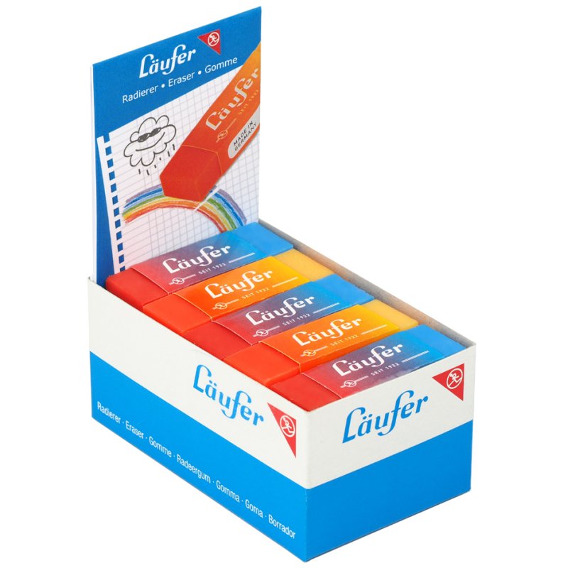 Läufer Gum PLAST COLOR, two-tone, 65×21×12 mm, 20 pieces