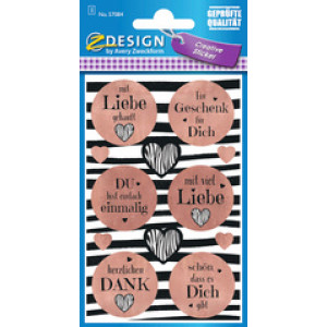 AVERY Zweckform verjaardagsstickers Gefeliciteerd, papier gepreegd, 76×120 mm, 18 stuks