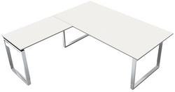 kerkmann bureau AVETO met aanbouw, hoogteverstelbaat, antraciet, 1800×800 mm