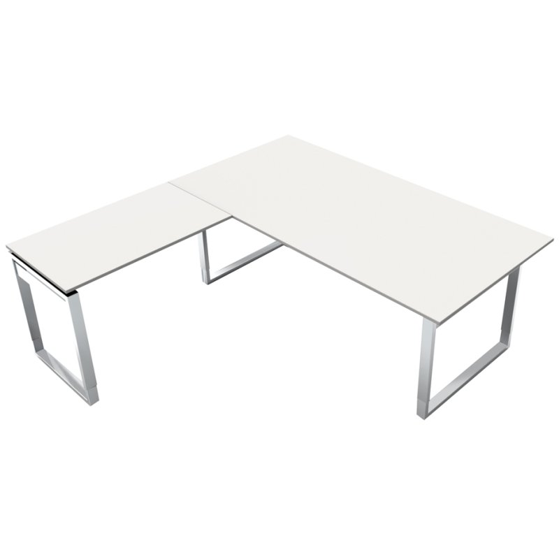 kerkmann bureau AVETO avec surélévation, hauteur réglable, blanc, 180×80 cm