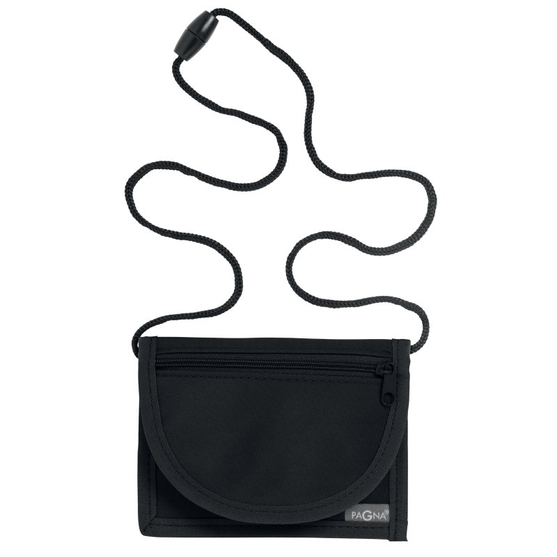 PAGNA pochette poitrine nylon, noir, 130×100 mm, fermeture éclair