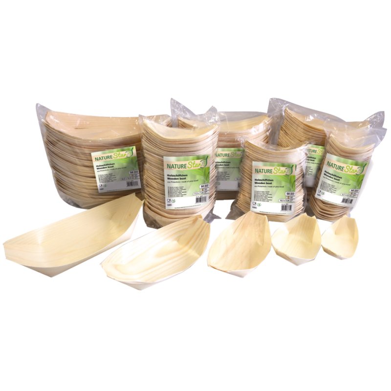 NATURE Star bateaux en bois, bois de pin, 65×42 mm, 50 pièces