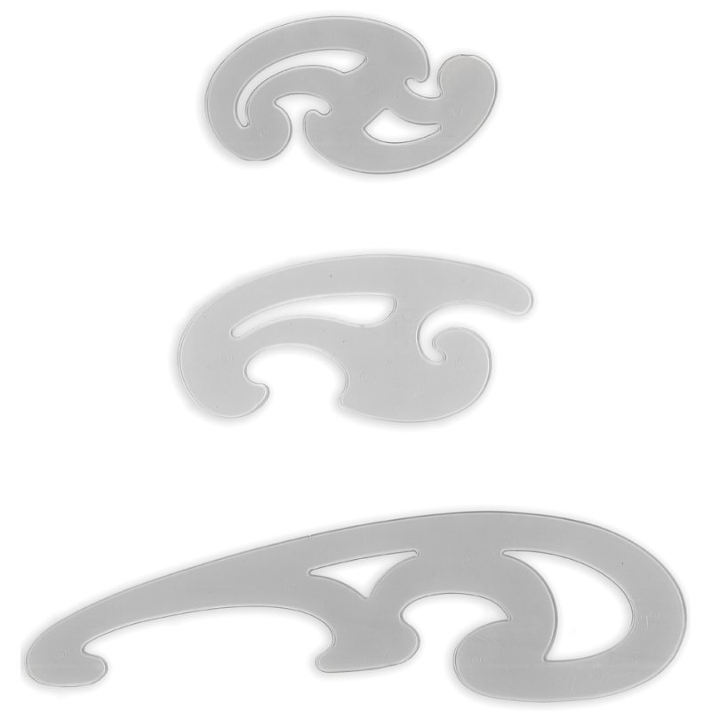 Wonday sjablonen set, rookgrijs, kunststof, 3 stuks