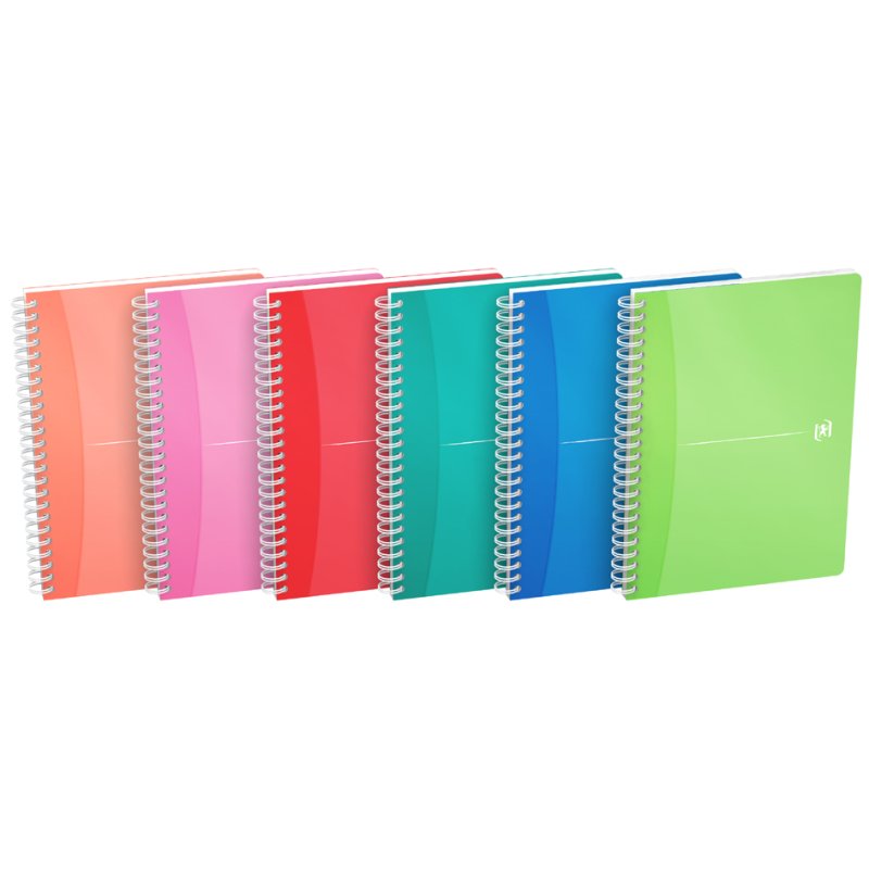 Oxford Cahier spiralé My Colours A5, quadrillé, 90 feuilles