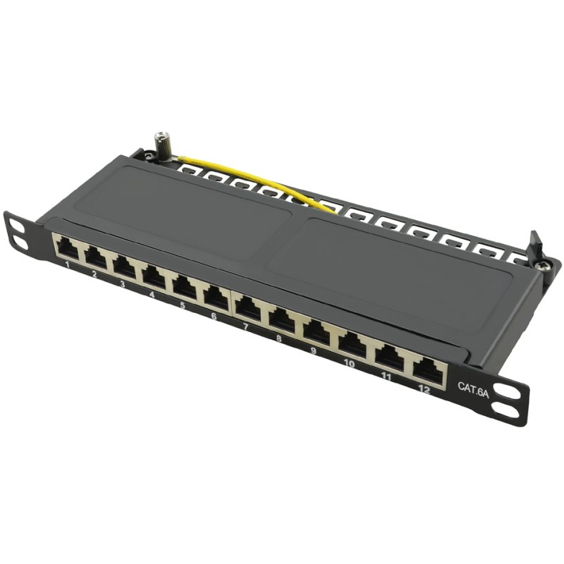 LogiLink Professional patch panel Cat.6A, 10 inch, 12 ports, black
