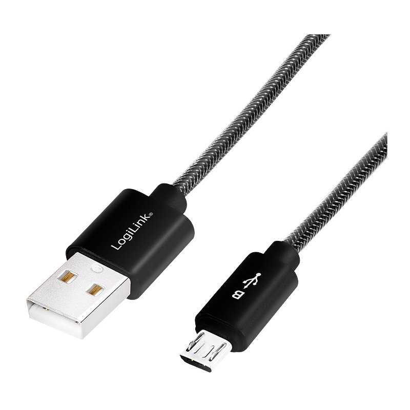LogiLink Câble USB vers Micro USB, noir/gris, 1,0 mètre