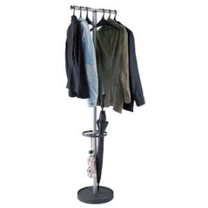 ALBA kapstok WAVE2, 174 cm hoog, zilverkleurig, 6 haken