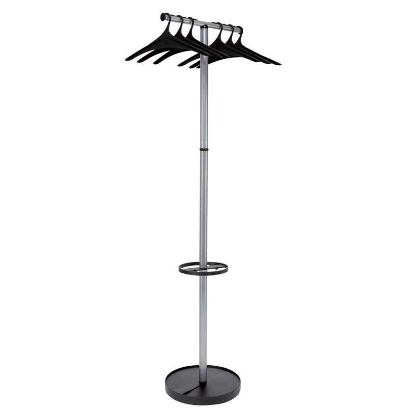 ALBA kapstok WAVE2, 174 cm hoog, zilverkleurig, 6 haken