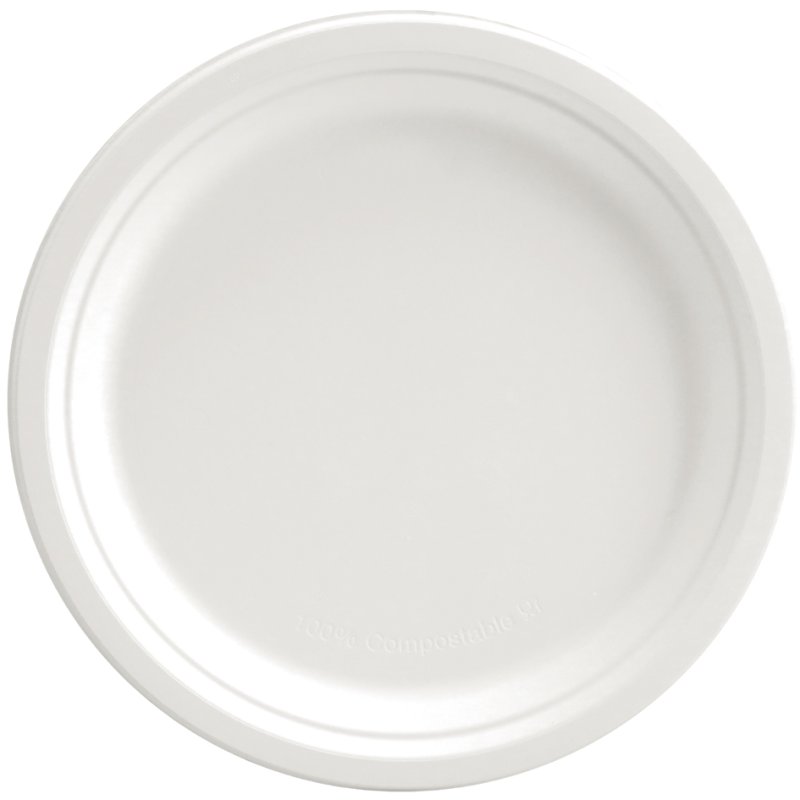 NATURE Star assiettes en canne à sucre rondes, 260 mm, blanc, 50 pièces