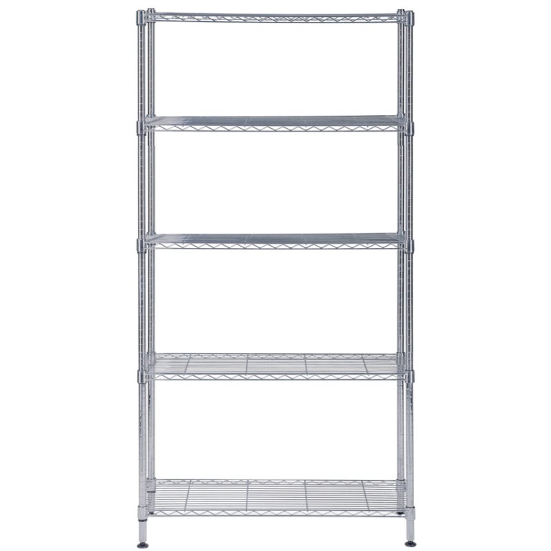 ALBA multifunctioneel rek Mobi5L, 1200 mm breed, 5 planken, metallgrijs