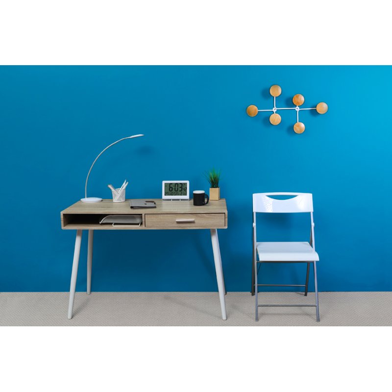 ALBA wandkapstok SIX, wit/beuken, 6 haken, 280×70×120 mm