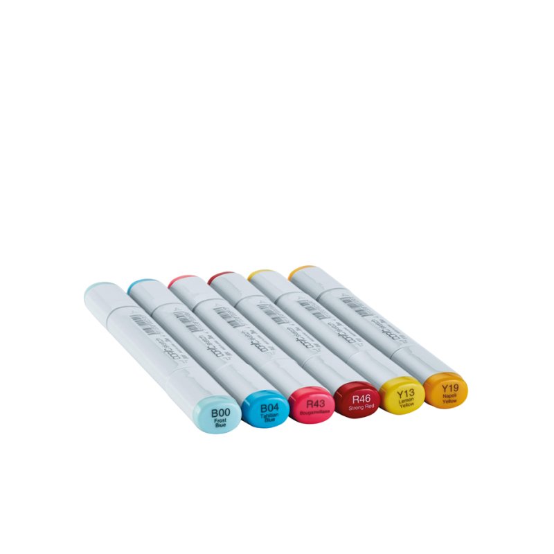 COPIC Marker sketch Perfect Primaries, alcohol-based, refillable, 6 pieces