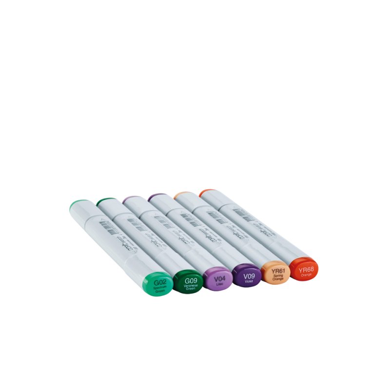 COPIC Marker sketch, 6-piece Secondary Tones set, alcohol-based, refillable