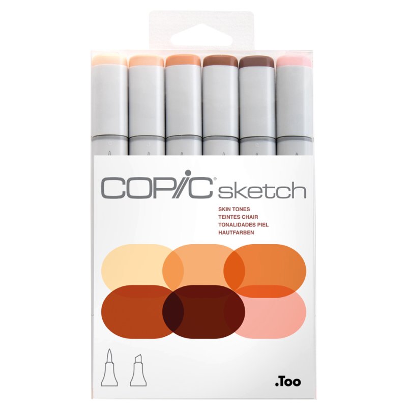 COPIC markers sketch Portrait set, refillable, alcohol-based, 6 pieces