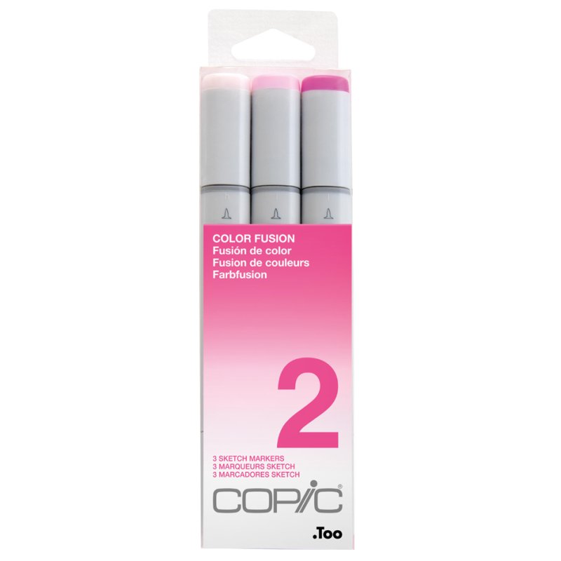 COPIC Marker sketch, rechargeables, base alcool, Color Fusion 2, 3 pièces