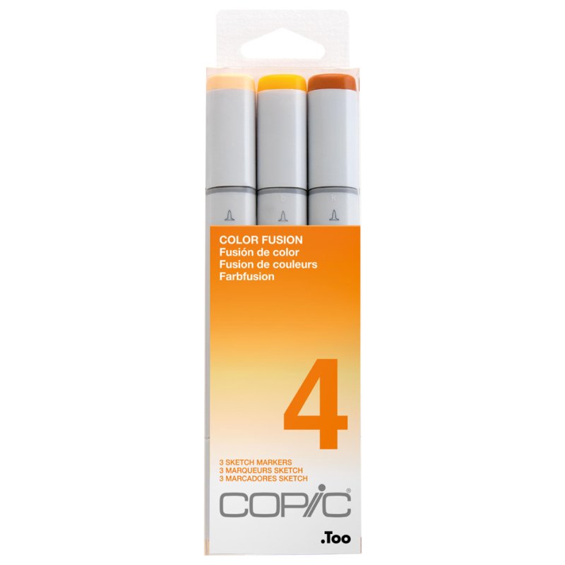 COPIC Marker sketch Color Fusion 4, rechargeables, set de 3, YR20/YR23/YR27