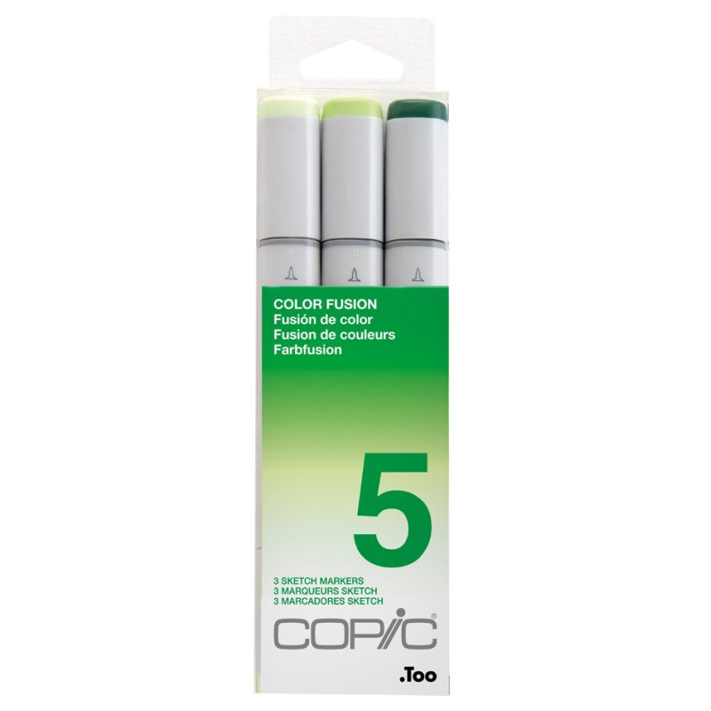 COPIC Marker sketch Color Fusion 5, refillable, G40/G43/G46, 3 pieces