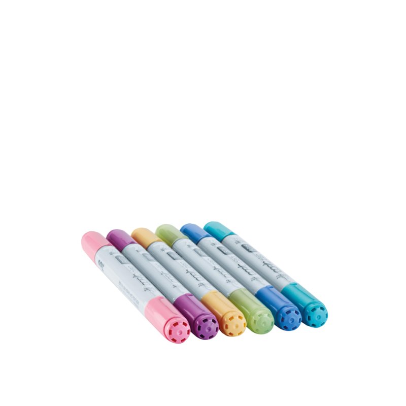 COPIC markers ciao, dual tip, pastel shades, 6 pieces