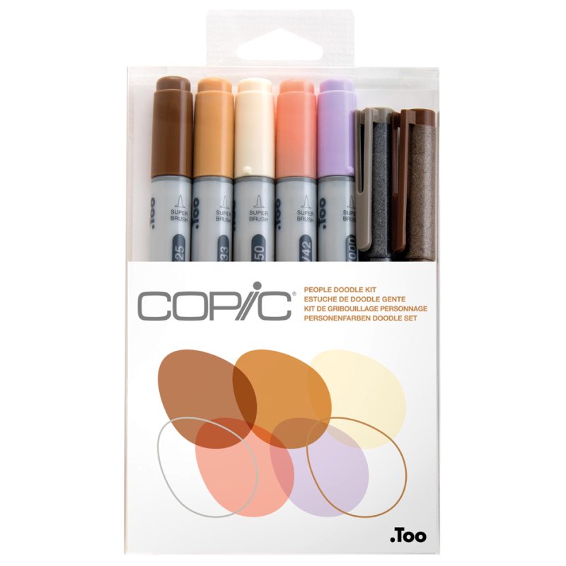 COPIC marker ciao Doodle Kit People, alcohol-based, dual tip, 7-piece set