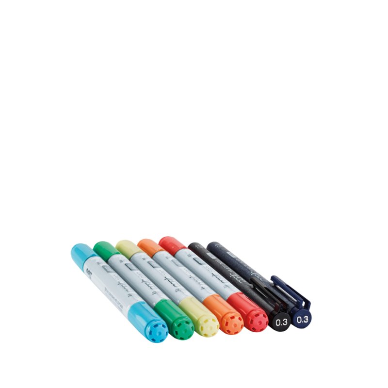 COPIC markers ciao Doodle Kit Rainbow, alcohol-based, 7-piece set