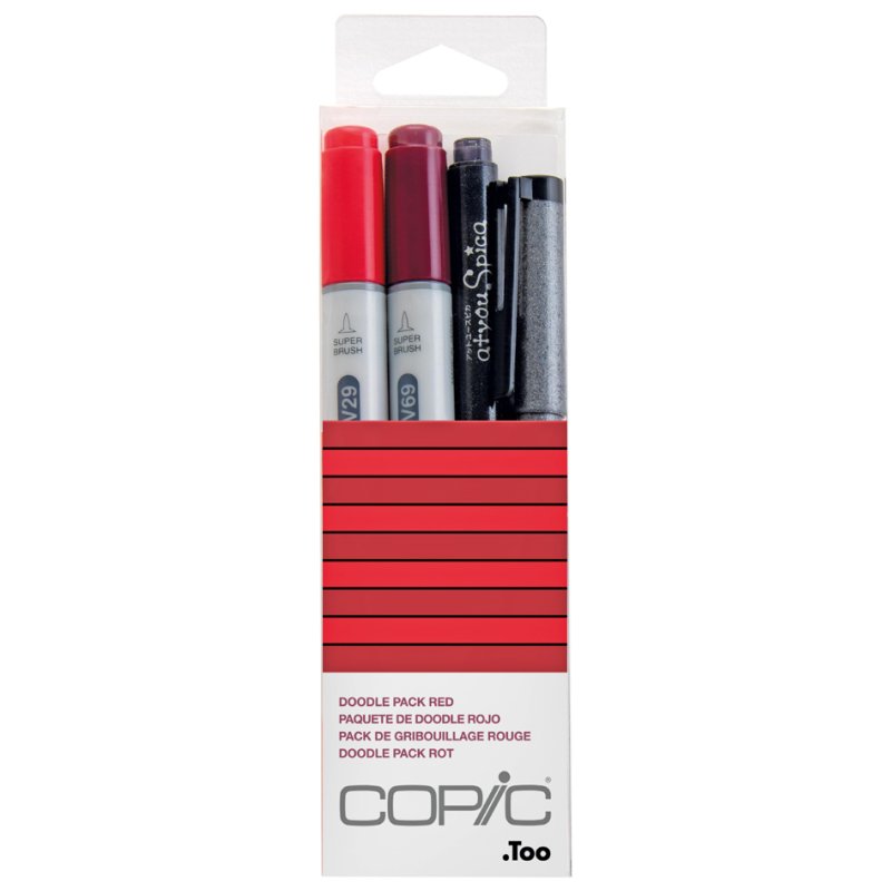 COPIC markers ciao Doodle Pack Red, alcohol-based, 4-piece set