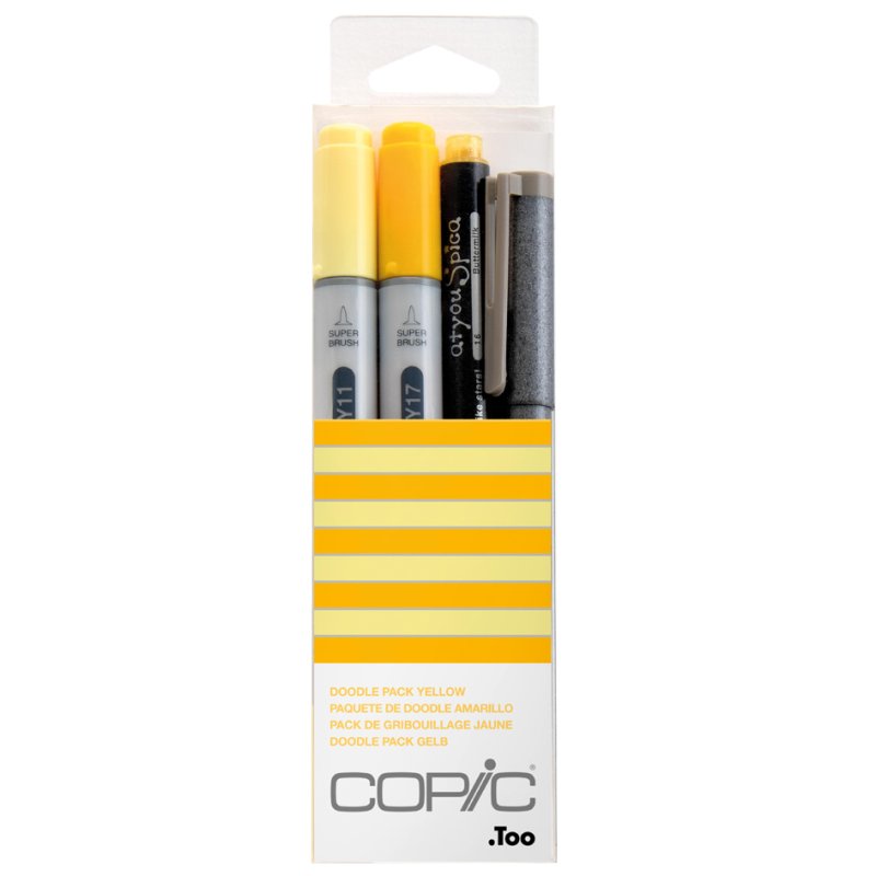 COPIC marker ciao Doodle Pack Yellow, alcohol-based, 4-piece set