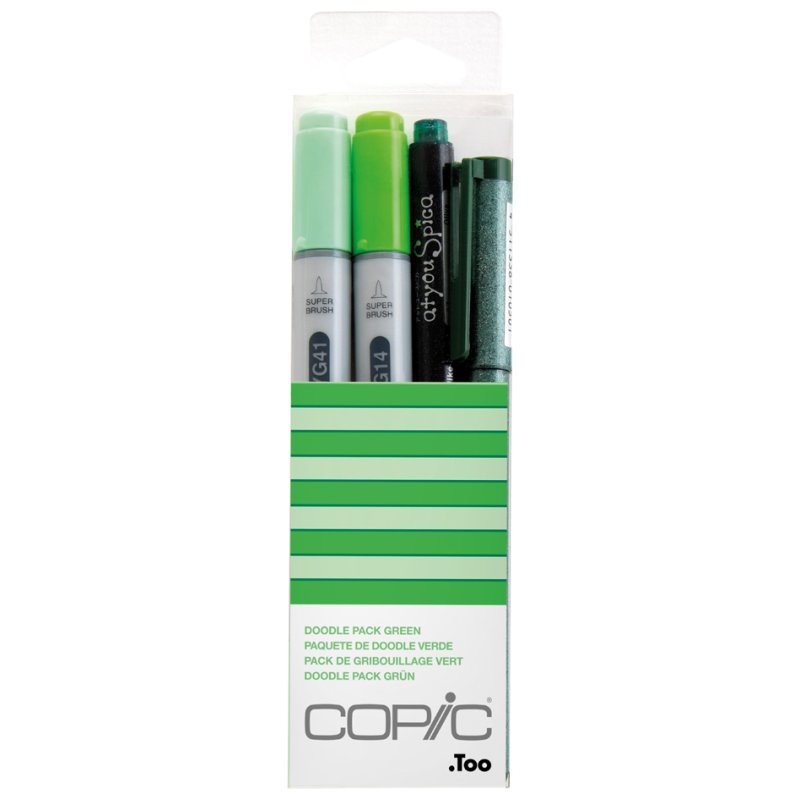 COPIC markers ciao Doodle Pack Green, alcohol-based, 4-piece