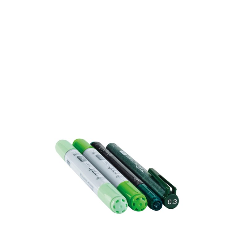 COPIC markers ciao Doodle Pack Green, alcohol-based, 4-piece