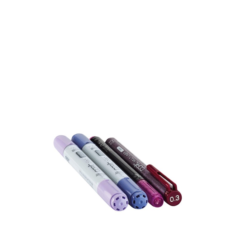 COPIC Marker ciao Doodle Pack Purple, base alcool, set de 4 pièces
