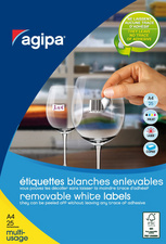 agipa universele etiketten, 18 × 12 mm, wit, herpositioneerbaar