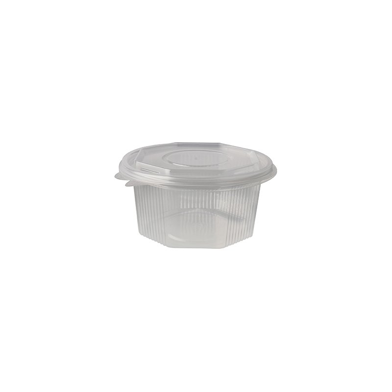 STARPAK gobelets d'emballage octogonaux avec couvercle clipsable, 500 ml, PP transparent, 50 pièces