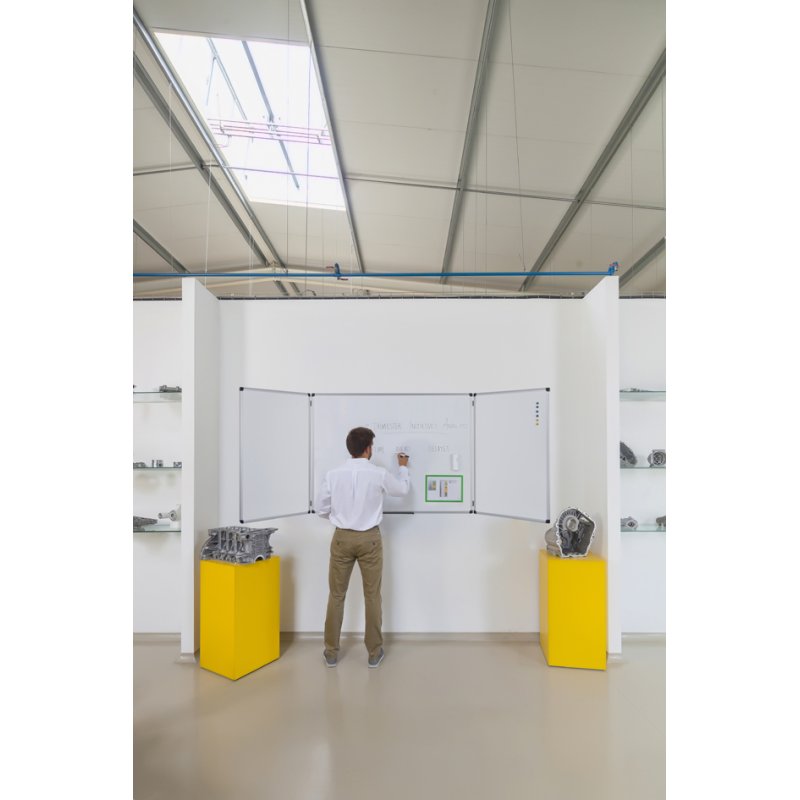 Bi-Office tableau blanc mobile Trio Maya, émaillé, 1200×900 mm, surface magnétique