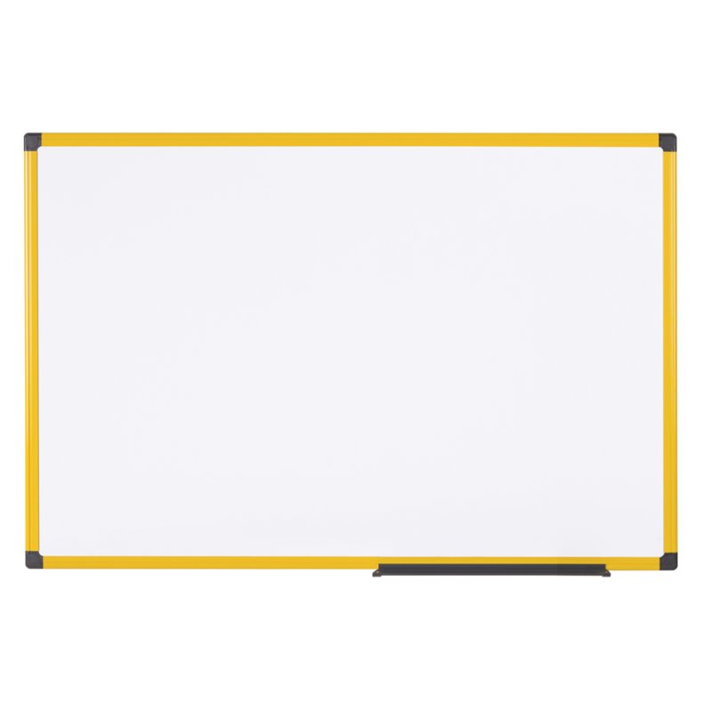 Bi-Office tableau blanc Industrie Ultrabrite, magnétique, cadre aluminium jaune, 2400×1200 mm