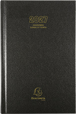 EXACOMPTA agenda Couronne Euros & Cents 2027, zwart, 110 x 170 mm, 1 dag per pagina