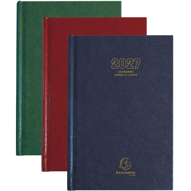 EXACOMPTA Agenda Couronne 2026, Euros et centimes, couleurs assorties