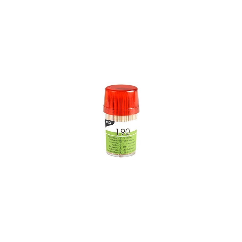 PAPSTAR tandenstokers hout rond, naturel, 190 stuks