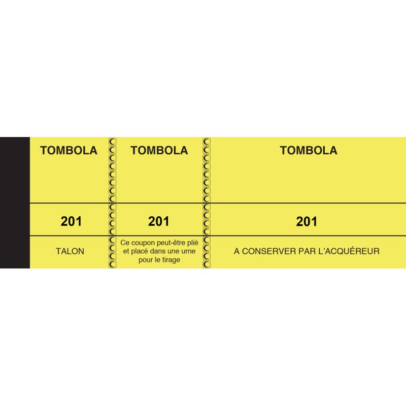 ELVE blocs tombola, jaune canari, 50×150 mm, 10 pièces