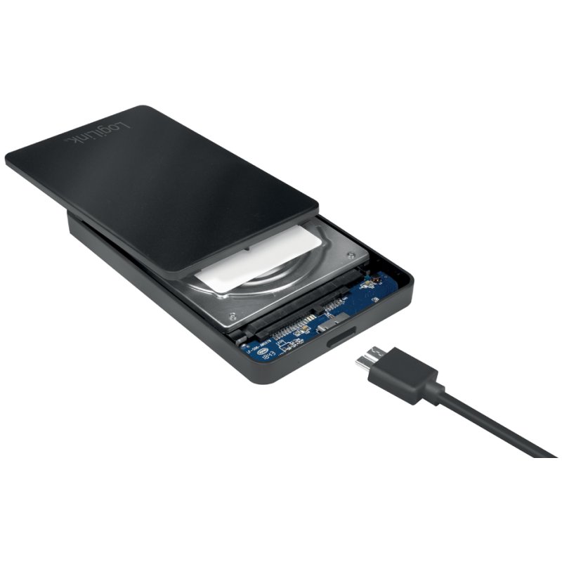 LogiLink 2.5 inch SATA hard drive enclosure, USB 3.0, black