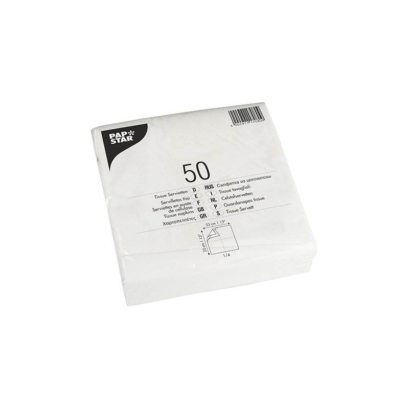 PAPSTAR serviettes de lunch, blanc, 33×33 cm, 2 plis