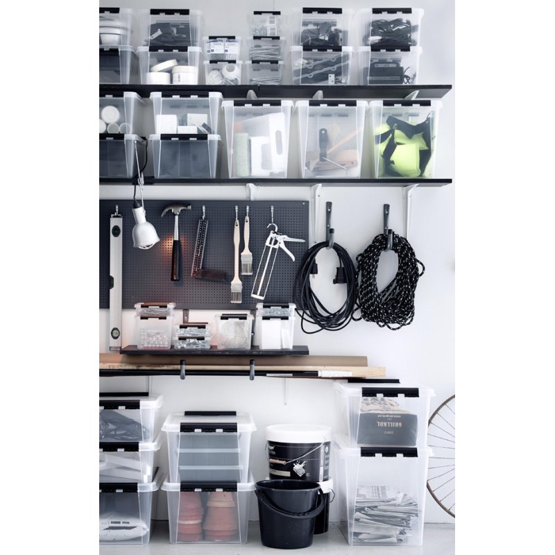 smartstore boîte de rangement CLASSIC, 1 L, transparent, clips noirs