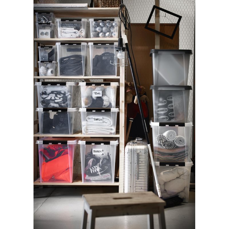 smartstore boîte de rangement CLASSIC 2 L, transparent, clips blancs