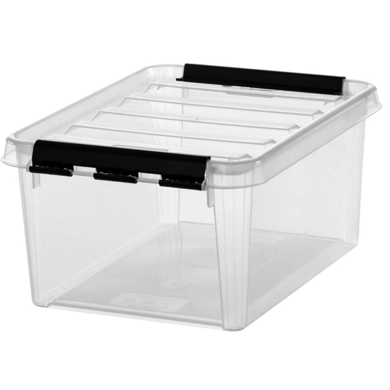 smartstore boîte de rangement CLASSIC 8, transparent, clips blancs, 8 litres