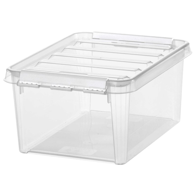 smartstore boîte de rangement CLASSIC 8, transparent, clips blancs, 8 litres