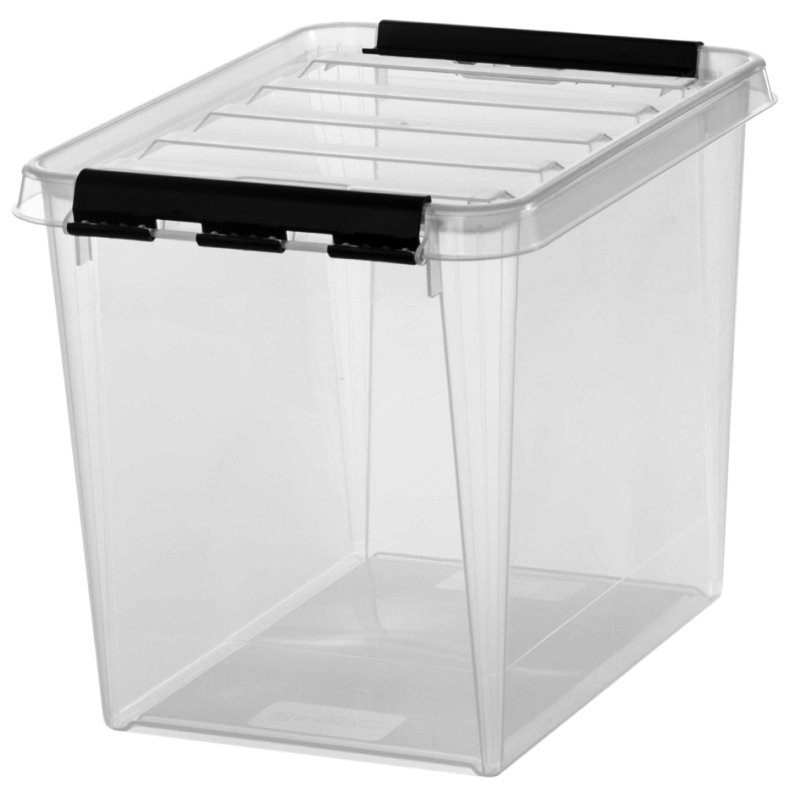 smartstore boîte de rangement CLASSIC 13, transparent, clips noirs, 13 litres