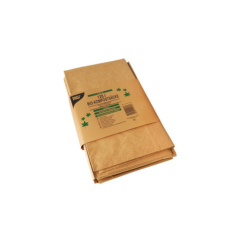 PAPSTAR sacs de compostage, marron, 120 litres, 3 pièces