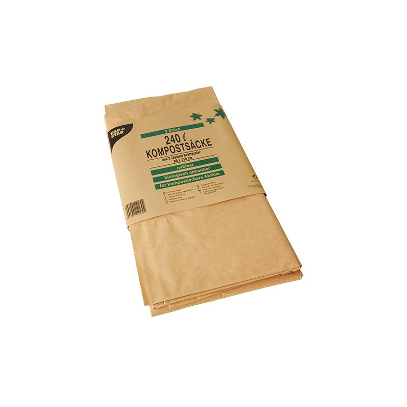 PAPSTAR sacs de compostage, marron, 120 litres, 3 pièces