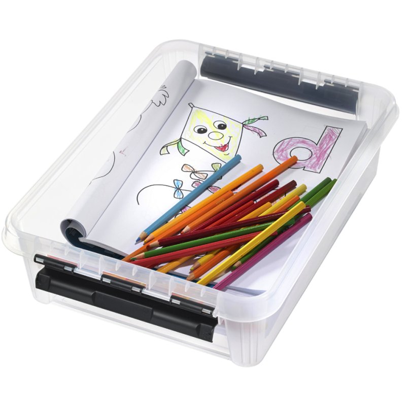 smartstore boîte de rangement CLASSIC, 7,5 L, transparent, clips blancs