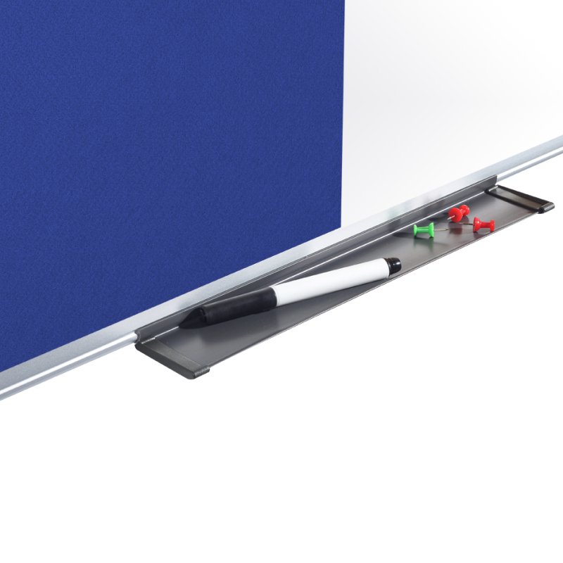 Bi-Office Tableau combiné, tableau blanc/feutre, gris, 60×45 cm