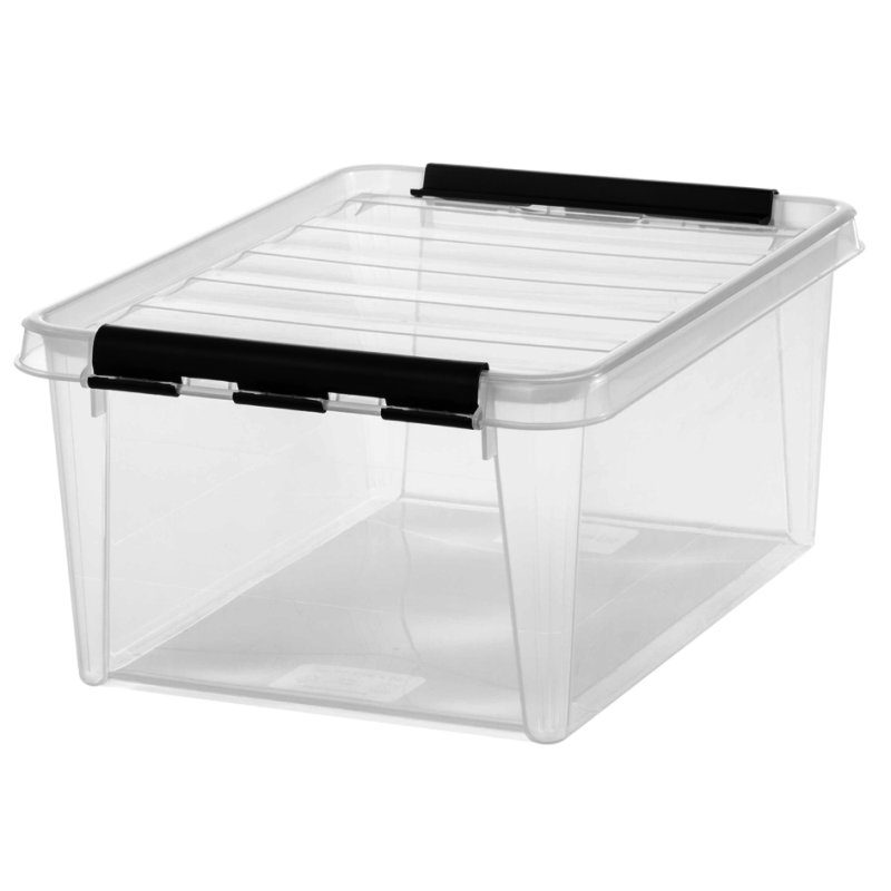 smartstore boîte de rangement CLASSIC 14 L, transparent, clips noirs