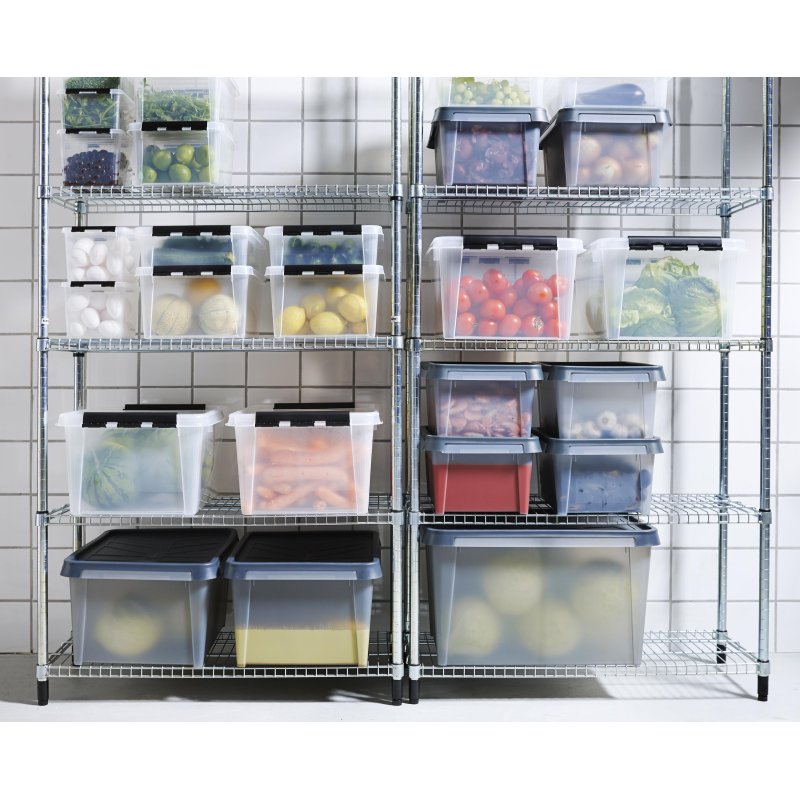 smartstore boîte de rangement CLASSIC 14 L, transparent, clips noirs